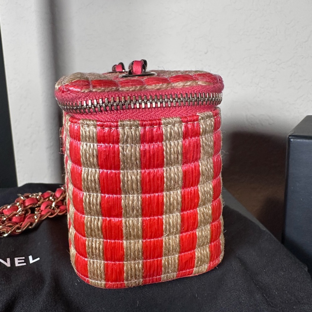 Authentic Chanel Raffia Mini Vanity Crossbody Che… - image 6